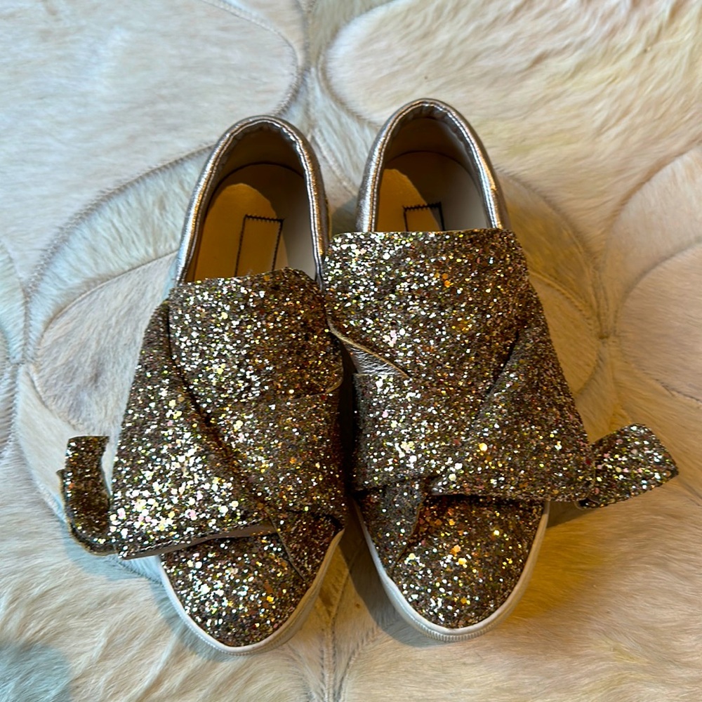 No 21 Gold Glitter slip on with platforms